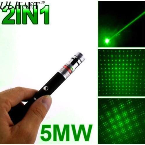 ULIFART 100Pcs/Lot DHL Free Shipping Green 2in1 HOT 5mw 532nm Laser Pointer Pen Beam Light High Power Lazer+Star Cap