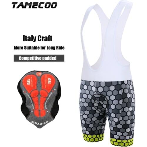 Tameco Bicycle Bib Shorts Summer Pro Men Outdoor Wear Bike Cycling 5D Coolmax Gel Padded Riding Bib Shorts Cycling Bib Shorts