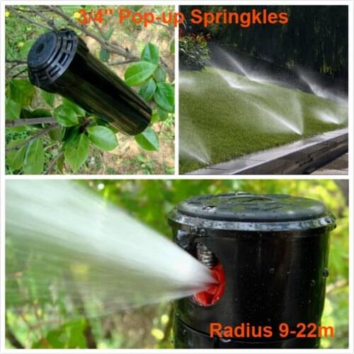 1PC Radius 9-22M Pop-up Sprinkler 3/4" Female Thread For Garden Supplies And Lawn Irrigation Angle Adjustable Sprinklers