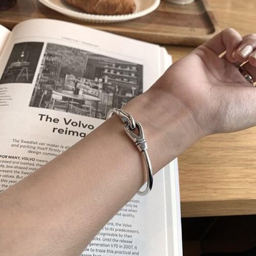 New Arrival 925 Sterling Silver Original Jewelry Hook Design Female Bangle Promotion Women Birthday Gift No Fade