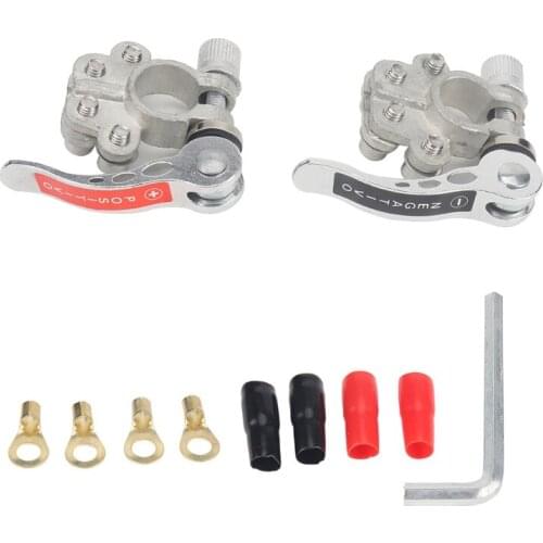 1 Pair Toolless Quick Disconnect Battery Main Cable Post Terminal Shut-Off Connectors for Car Truck