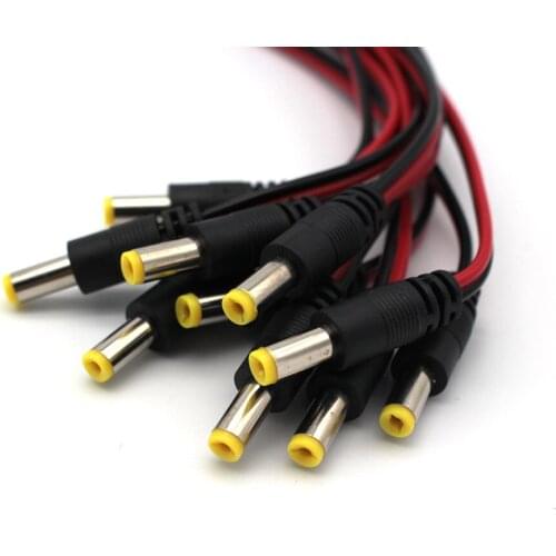 10pcs 27cm Male Female Jack Cable Adapter Plug Power Supply 5.5 * 2.1mm 12v Dc Connectors Set For Led Strip Light Cctv Camera