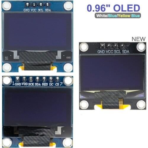 10PCS 0.96" OLED SPI/IIC I2C White/Blue/Yellow Blue 0.96 Inch OLED Module 128X64 OLED LCD LED Display Module For ARDUINO