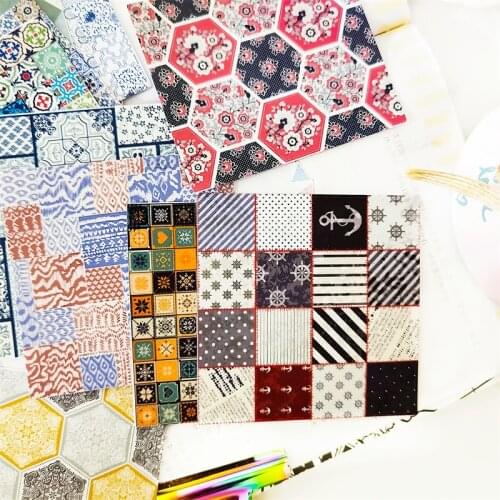 18pcs cute Color Vintage pattern stickers DIY For Snowboard Luggage Car Fridge Styling Laptop DIY craft photo albums Waterproof