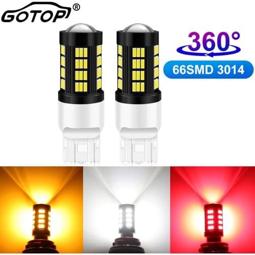 2pcs T20 7443 Led Bulb 66SMD 4014 Chips T25 3157 Led Reverse Light Led Lamps for Cars 1000LM Super Bright DC12V Auto Brake Light