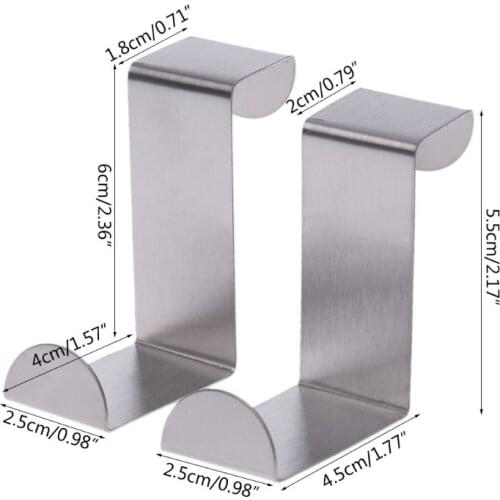 2021 New Stainless Steel Over Door Hook Kitchen Cupboard Drawer Cabinet Clothes Holder Organizer