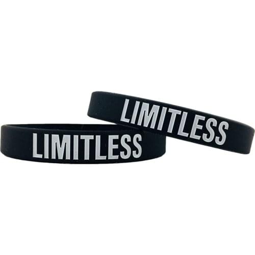 300pcs Motivational LIMITLESS Silicone Bracelets Rubber Wristbands Free Shipping by DHL
