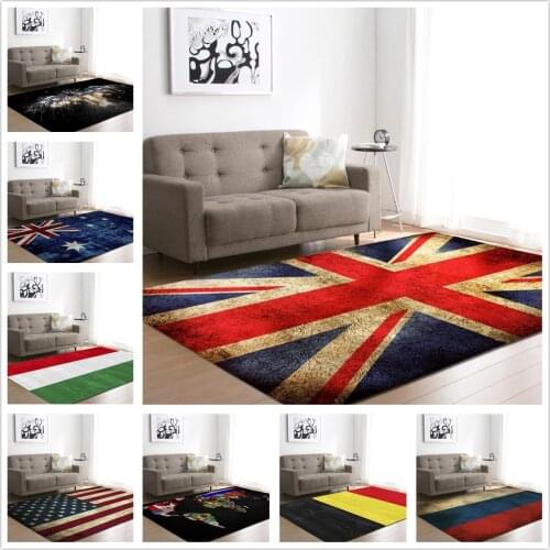 British Flag Carpets for Living Room Flannel National Flag Bedside Area Rug Kids Crawling Play Mat 3D Printed Large Rug Carpet