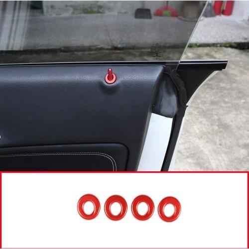 4pcs Red Silver For Mercedes Benz A B GLA CLA GLK Class W176 W246 C117 X204 Door Lift Lock Cover Alloy Decoration Trim Stickers