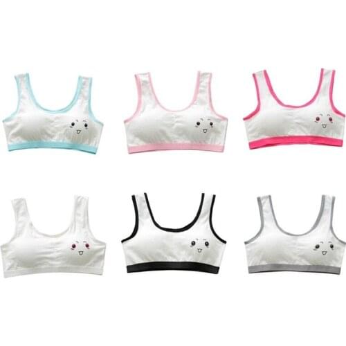 5pc/lot Smile Girls Underwear Bra Vest Children Underclothes Sport Tops Training Bra 8-14Y