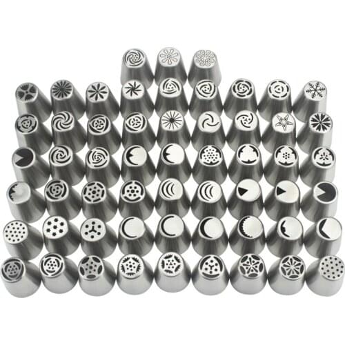 5PCS Stainless Steel Russian Flower Cream Nozzles Flower Fondant Icing Piping Tips Cream Pastry Cupcake Decoration Tools