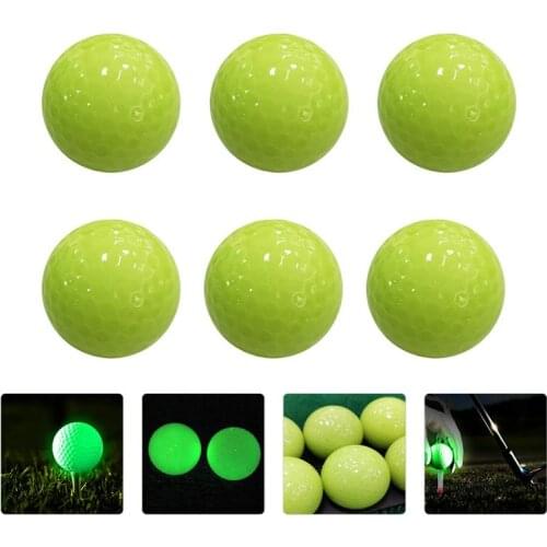 6pcs Fluorescent Ball Automatic Light-absorbing Ball Durable Night Golfs Ball