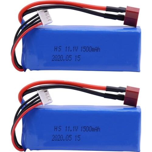 2PCS 11.1V 1500mAh LiPo Battery 11.1v Rechargeable Lipo Battery For WLtoys V950 RC Helicopter Parts RC toys Cars Airplanes boats