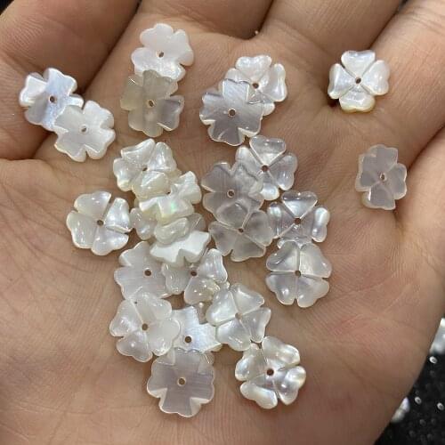 Shell Beads Carved-flowered Accessories White Loose Shell For Jewelry Making Bracelet Earring Handiwork Sewing Accessory