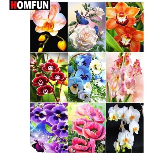 HOMFUN 5D DIY Full Diamond Embroidery "Flower bouquet" Diamond Painting Cross Stitch Rhinestone Home Decoration