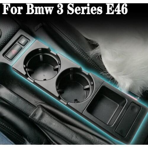 Car Center Console Water Cup Holder Beverage Bottle Holder Coin Tray For Bmw 3 Series E46 318I 320I 98-06 51168217953 Black