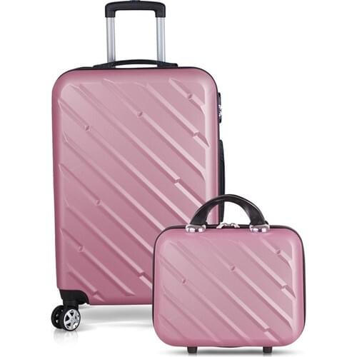 Basic Abs 2'Li Valise Set + Cabin Size Rose Gold