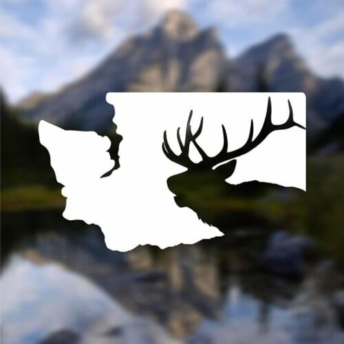 Black/Sliver Washington State Hunting Elk Car Sticker Small/Big Size Removable Waterproof Window Body Decal CL882