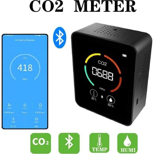 With Bluetooth Air Monitor CO2 Carbon Dioxide Detector Greenhouse Warehouse Air Quality Temperature Humidity Monitor Measurement