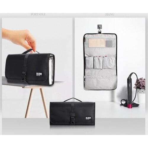 Travel Hair Curler Storage Bag Roller Styler Hanging Pockets Makeup Organizer