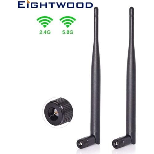 Eightwood Dual Band WiFi 2.4GHz 5GHz 5.8GHz SMA Male Antenna Aerial for Truck Trailer Rear View Backup Camera Reversing Monitor