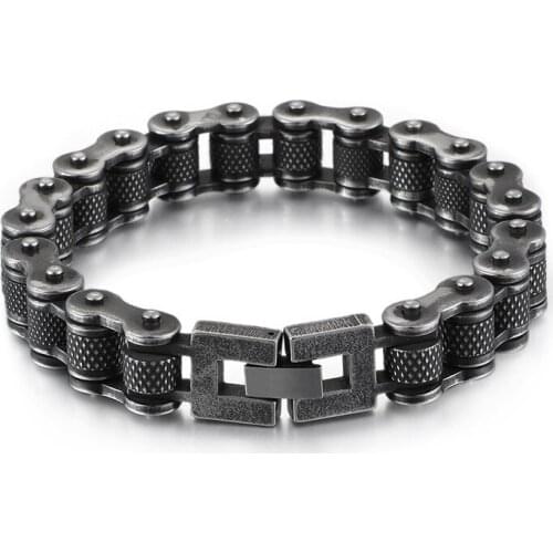 European and American bicycle bracelets Titanium steel personality mens motorcycle chain