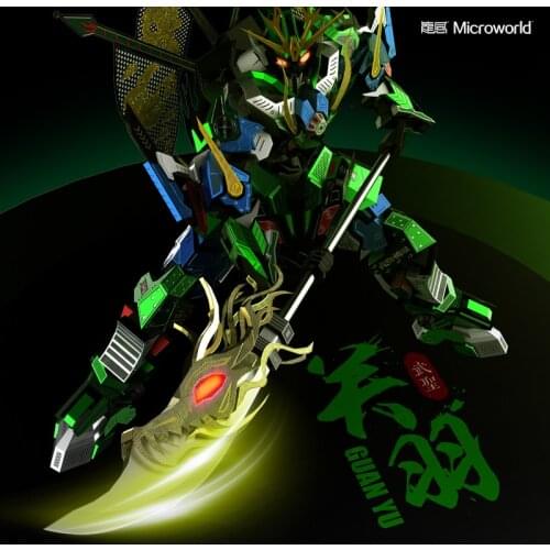 Microworld 3D Metal Puzzle Guan Yu Warrior Model kits DIY Laser Cut Assemble Jigsaw Toy Desktop decoration GIFT For Children