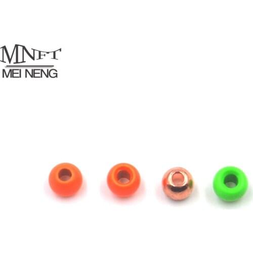 MNFT 500pcs 3.2mm Brass Bead Orange / Bright Green Color Fly Tying Bead Fly Fishing Material Nymph Head Beads