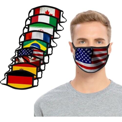 Fashion National Flag Mouth Mask Reusable Washable Cotton Mask Anti Dust Windproof Protective Filter Fabric Masks Mascarillas D8