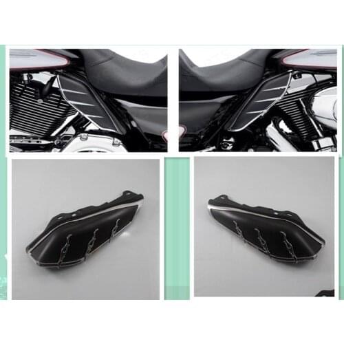 Motorcycle Black Mid-Frame Air/Heat Deflector Trims Shield For Harley Electra Glide Road Glide Road King Street Glide Tri Glide
