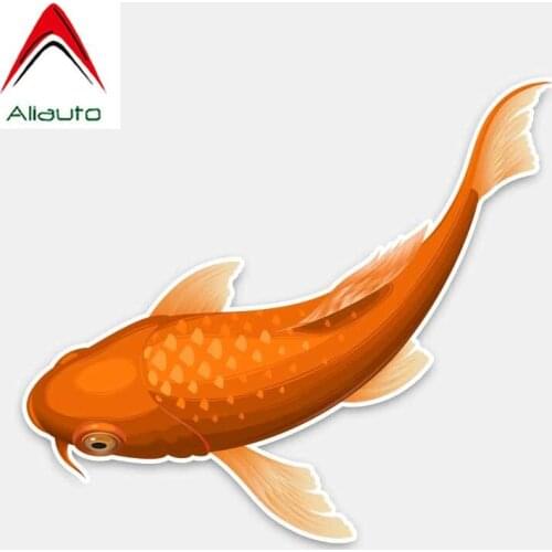 Aliauto Cartoon Car Stickers Fashion Goldfish Decoration PVC Decal Cover Scratches for Audi A3 Ford Focus 2 Passat ,15cm*13cm