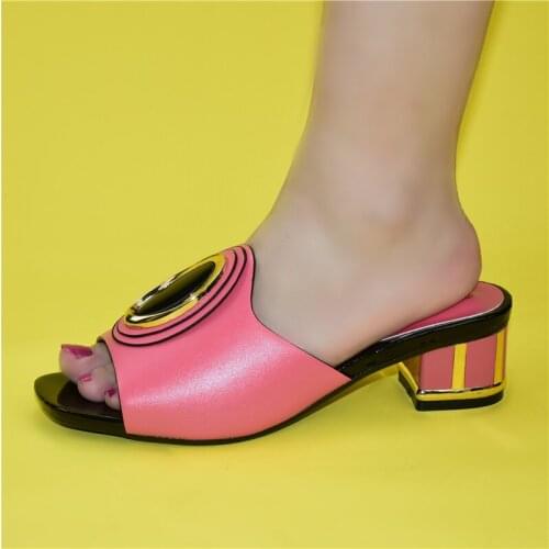 New Fashion Nigerian Women Wedding Slipper Luxury Sandals Women African Party Pumps High Heels Latest Italian Women Party Shoes