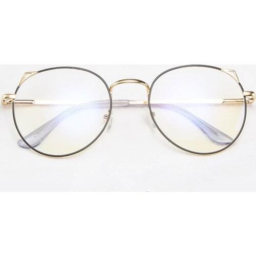 Cat Eye Glasses Women Anti Blue Light Eyeglasses Frames Female Gaming Computer Eyewear Metal Transparent Spectacles Woman