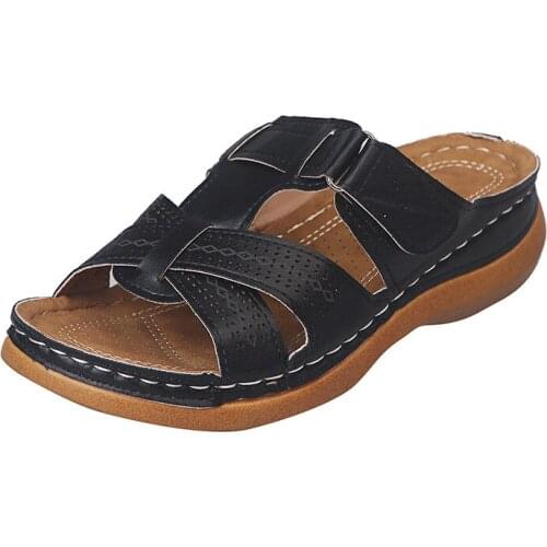 Women Sandals Summer 2020 Female Shoes Woman Peep-toe Wedge Comfortable Sandals Slip-on Flat Sandals Female Sandalias