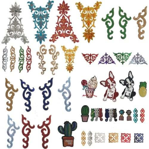 Silver badge decorated with sequins a variety of embroidered jeans jackets can be sewn DIY clothing accessories 1PCS for sale