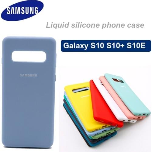 SAMSUNG Silicone Case Phone Cover for Galaxy S10 S10X S10Plus SM-G9750 S10 X S10E SM-G970F G970U G970N Shockproof Cover