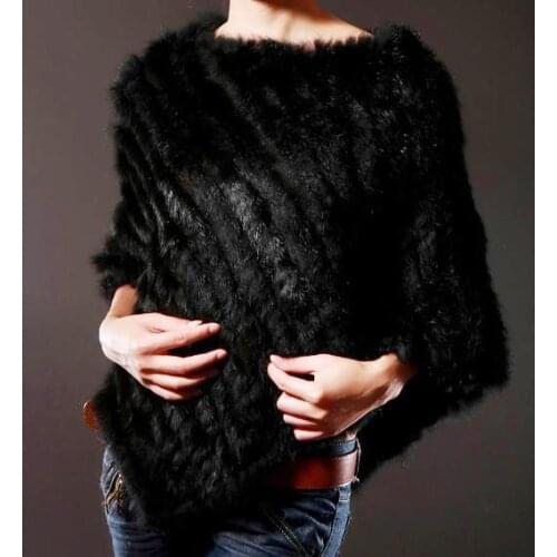 QIUCHEN Promotion On Sale Slim Rabbit Fur Shawl Women Hot Style Retail Wholesales Natural Poncho All Colors In Stock
