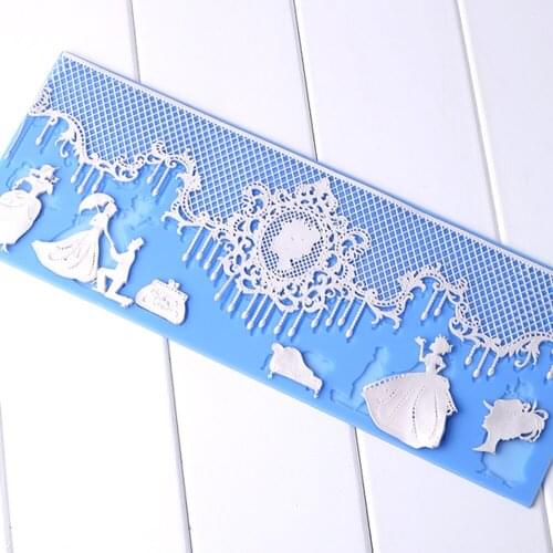 Wedding Decoration Lace Mat Fondant Beauty Silicone Cake Decorating Tools Kitchen Decorative Flower Baking Sugar Cake Lace Mold