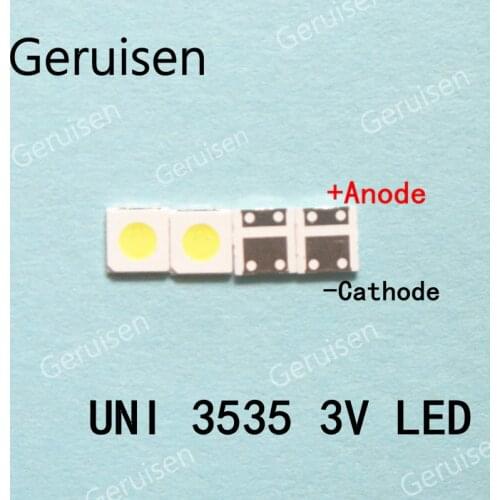 200PCS UNI LED Backlight High Power LED 1W 3537 3535 90LM 3v Cool white LCD Backlight for TV TV Application