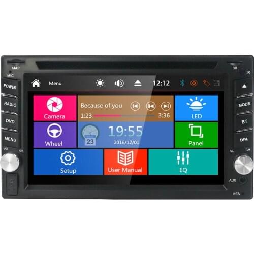 6.2 Inch 2DIN Universal Car DVD player Stereo Audio Head unit WINCE Car Multimedia RDS SWC BT RU MAP CAMERA SD Mirror link cam