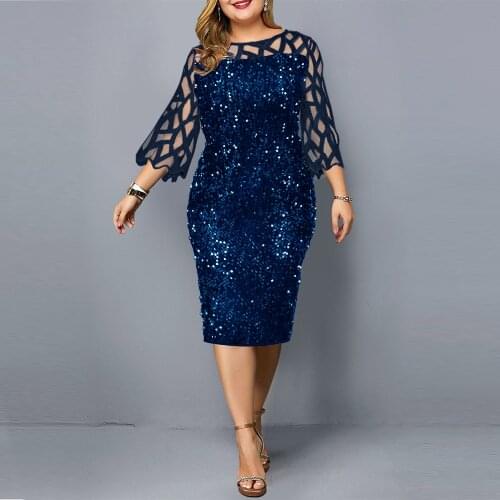 Party Dresses Plus Size Womens Summer Dress for Women 2021 Elegant Sequin Green Bodycon Dress Evening Wedding Outfits 4XL 5XL
