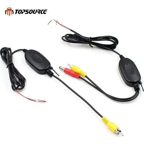 TOPSOURCE 2019 2.4ghz Wireless RCA Video Transmitter Receiver Kit for Car DVD Monitor GPS RearView CCD Cam Reverse Backup Camera