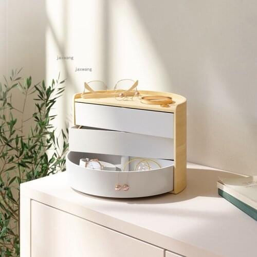 Bangles Watch Rotating Storage Box Bedside Table Cosmetic Makeup Brush Jewelry Organizer Lipstick Skin Care Product Storage Case