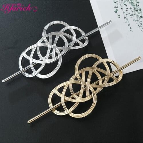 2021New Simple Lines Interspersed Concave Hollow Retro Hairpin Fashion Geometric All-match Hair Accessories Headdress for Women