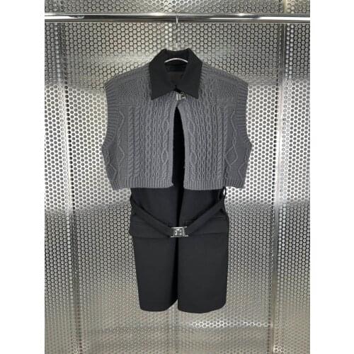 New Fashion 2021 Women Knitted Patchwork Casual Fake Two Piece Dress 2 Color For Female Ddxgz2 6.26