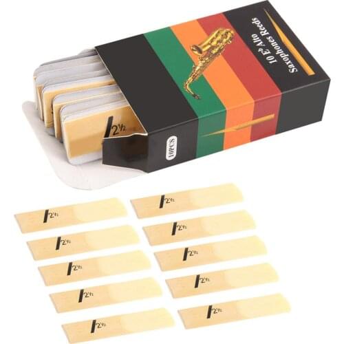 10pcs Alto/Tenor/Soprano/Clarinet Saxophone Sax 2 1/2 BE Reeds Strength 2.5 Reed Bamboo