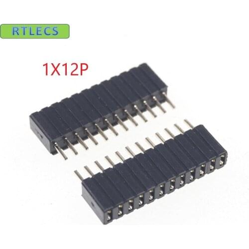 1000pcs 1x12 P 12 pin 1.27mm Pitch Pin Header Female single row straight through hole DIP Rohs Lead free