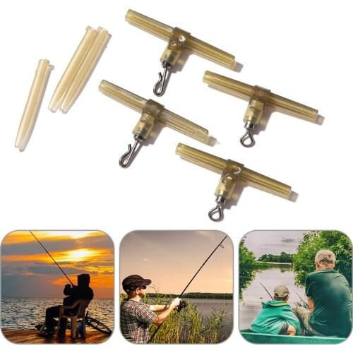 15pcs Carp Fishing Accessories Slide Beads Swivels for Carp Hair Rig Hook Link Side Bend Running Slider Terminal Fishing Tackle