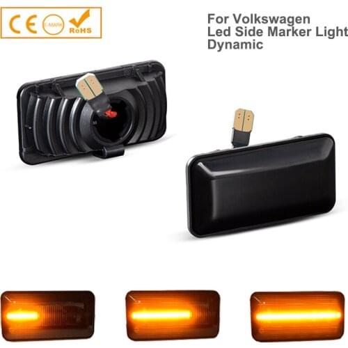 2Pcs Dynamic Car Led Side Marker Turn Signal Light Lamps For VW Golf3 Variant Cabriolet Vento For Volkswagen Seat Ibiza Cordoba