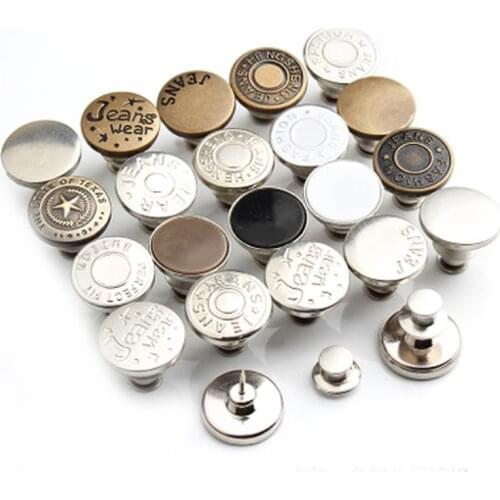 5PCS Jeans Retractable Button Pant Waistband Adjustable Detachable Extended Buckle Button Clothing Jeans Belt Ceinture Sewing